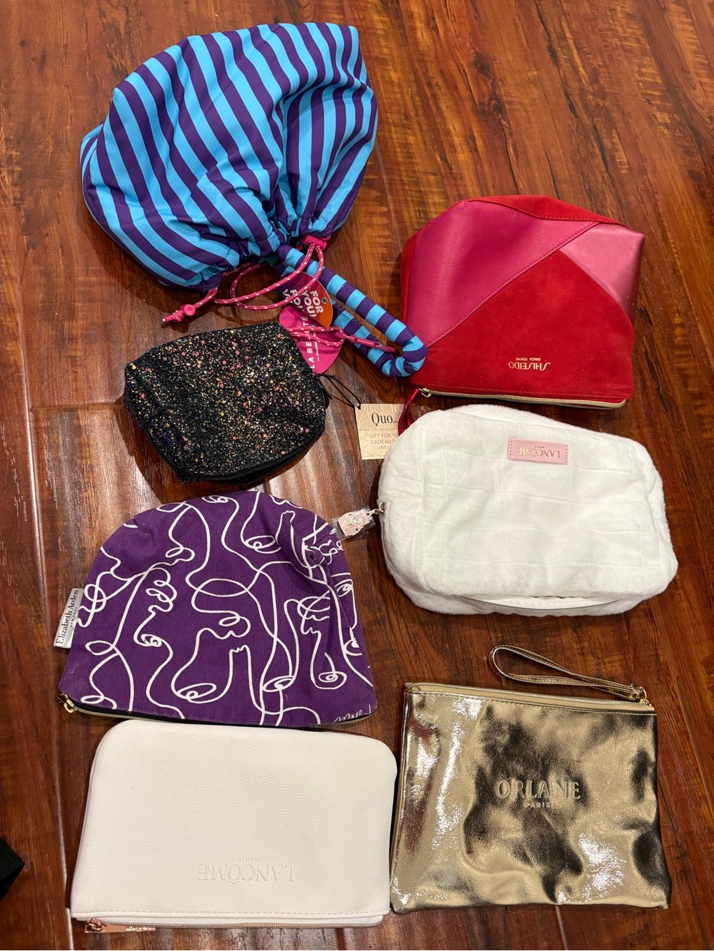 Assorted Cosmetic Bag/ Pouch Lot (Bundle)- Lancôme, Orlane, more